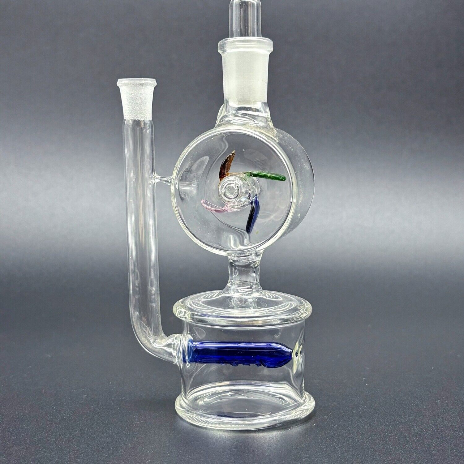 Mini 5.3&Prime; Glass Windmill Spin Bong Recycler Hookah Water Pipe Smoking Percolator