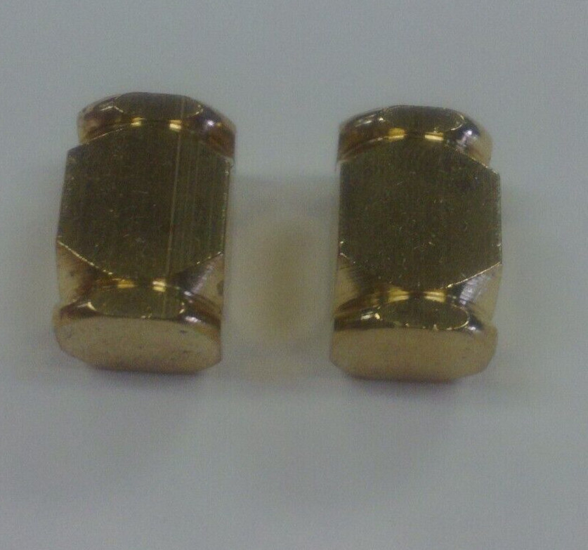2 BRASS SQUARE NICK NECK PIPE PART HELPS PIPE STAND ON ITS OWN WILL NOT TIP