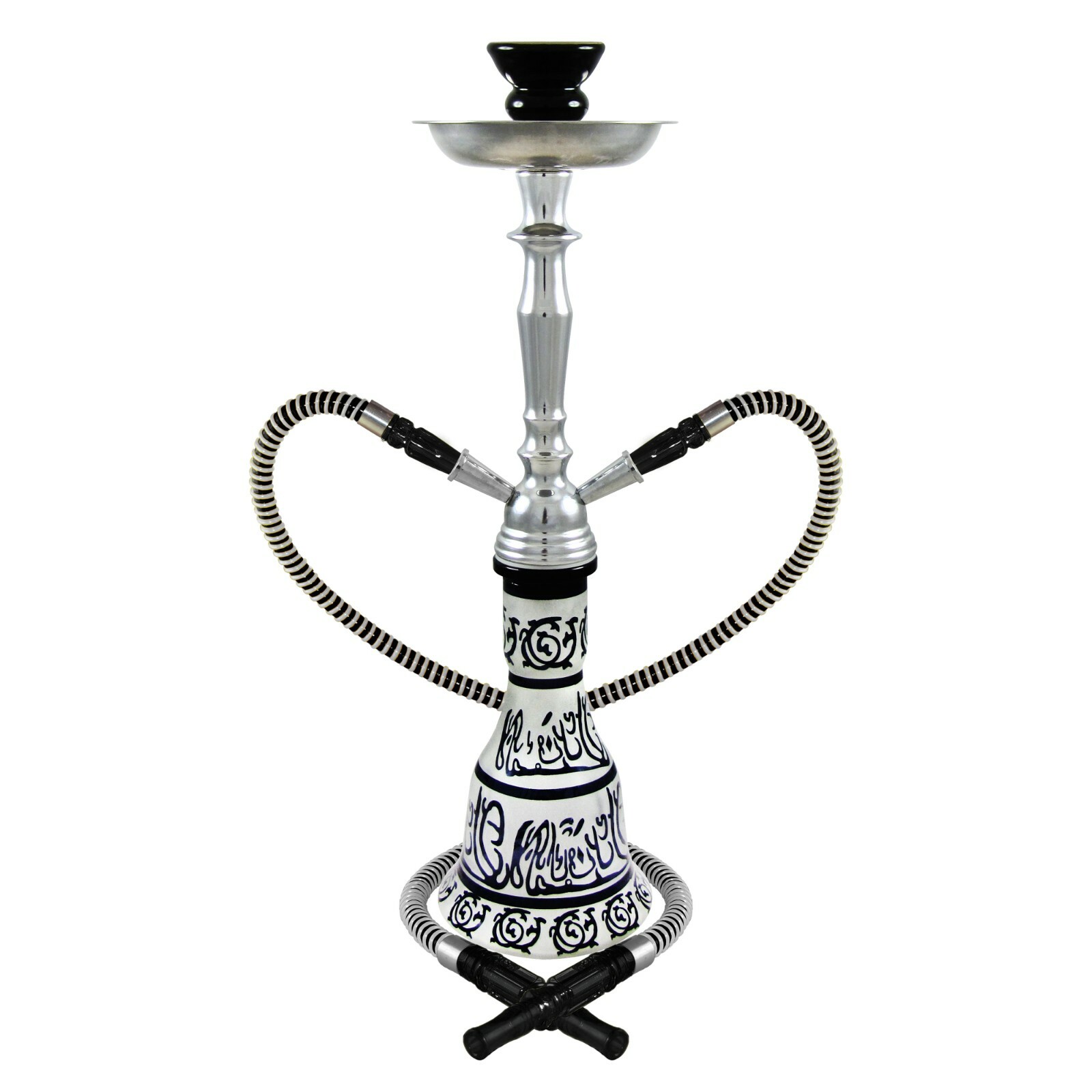 20&Prime; Black Hookah Set – Hieros by Premium Hookah Shisha 2 Hose
