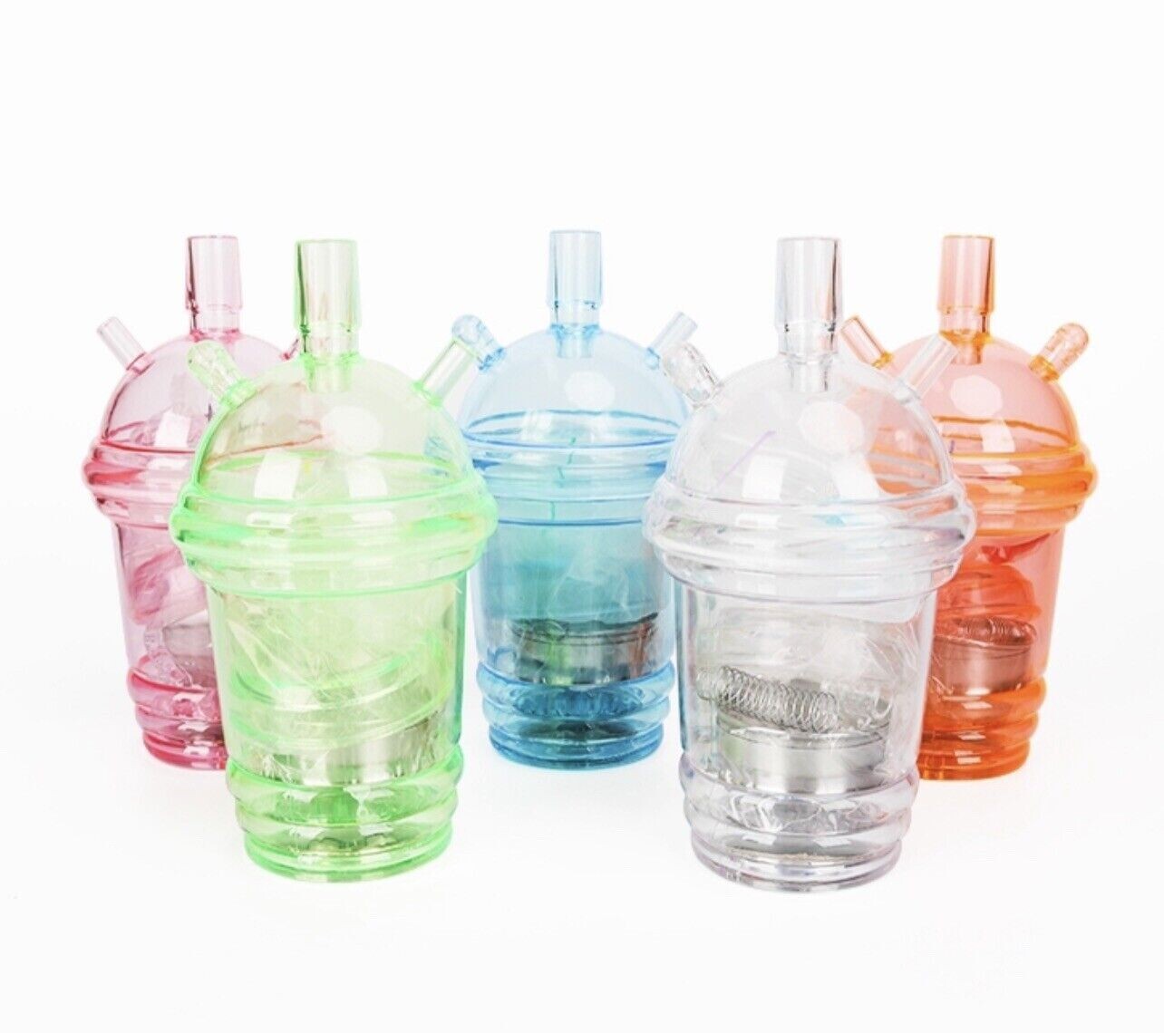 1 Portable Shisha Pipe Hookah Set With LED Light Hose Acrylic Smoking Travel Cup