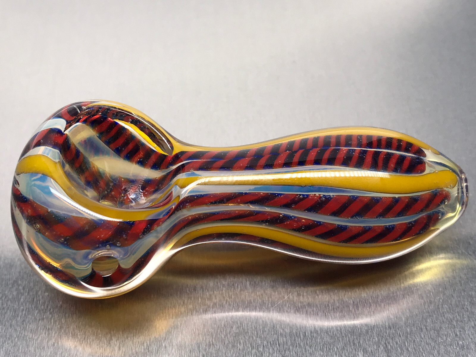 USA POCKET HEAVY MINI TOBACCO SMOKING HITTER PIPA BOWL 3” BLOWN GLASS HAND PIPE