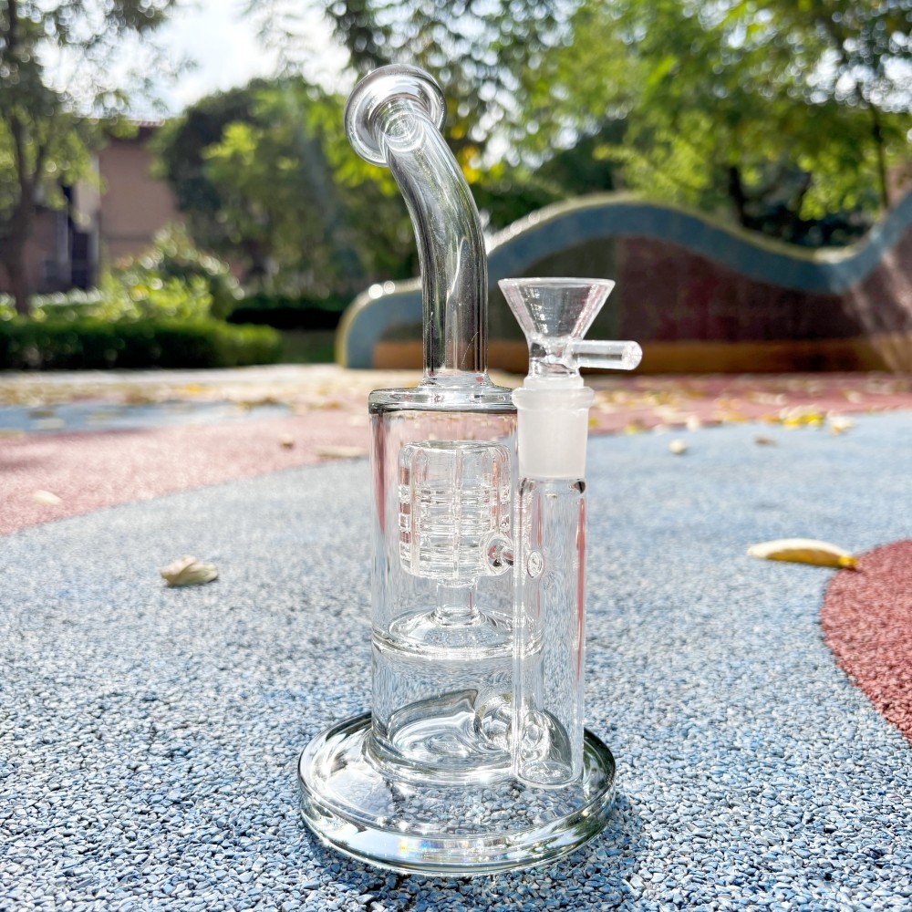 Thick 9&Prime; Glass Bong Matrix PERC Smoking Water Pipe Bubbler Hookah W/Ash Catcher