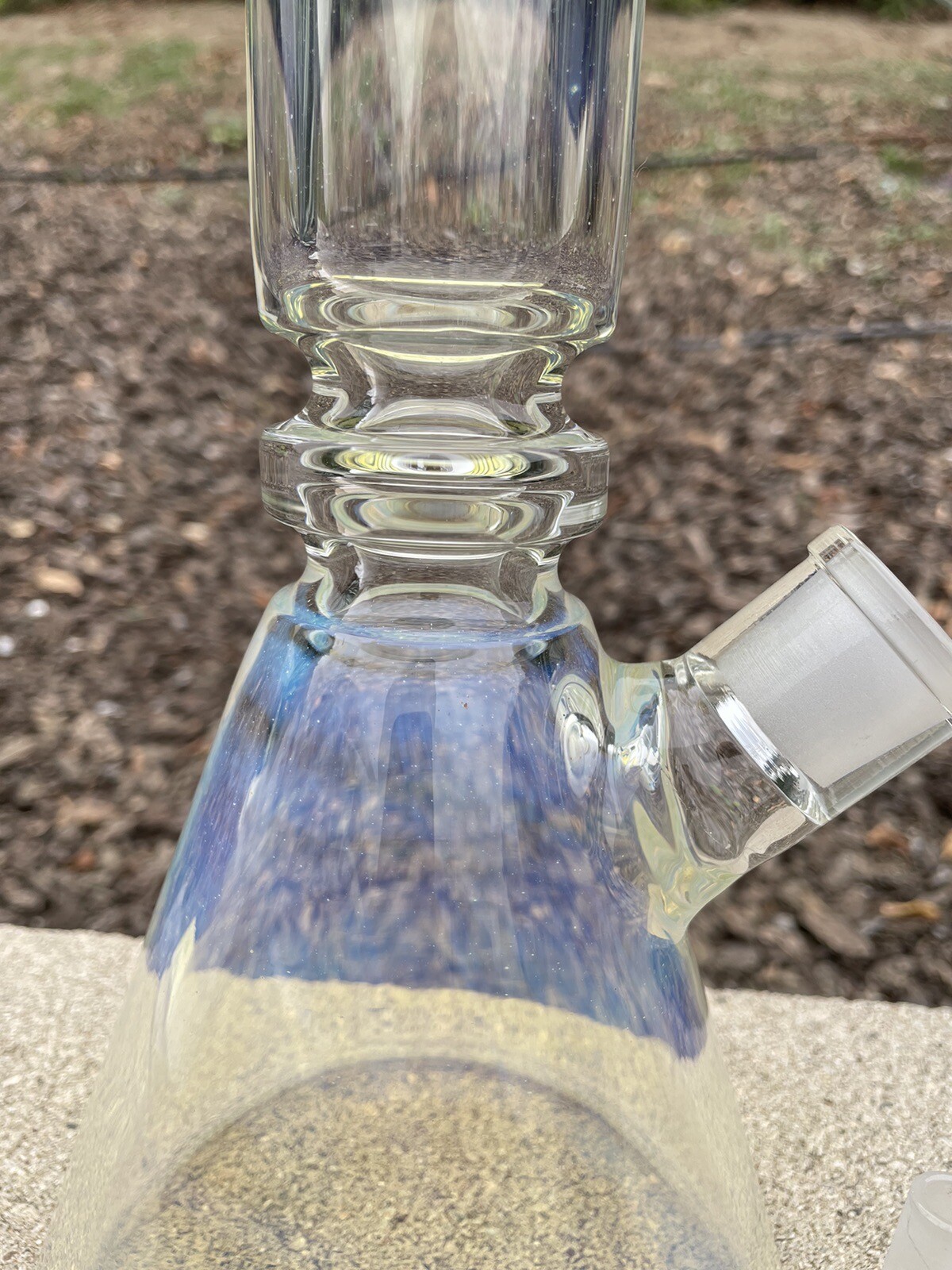 9mmHeavy Thick Glass Silver Fume Water Pipe Bong Beaker 15” Inch