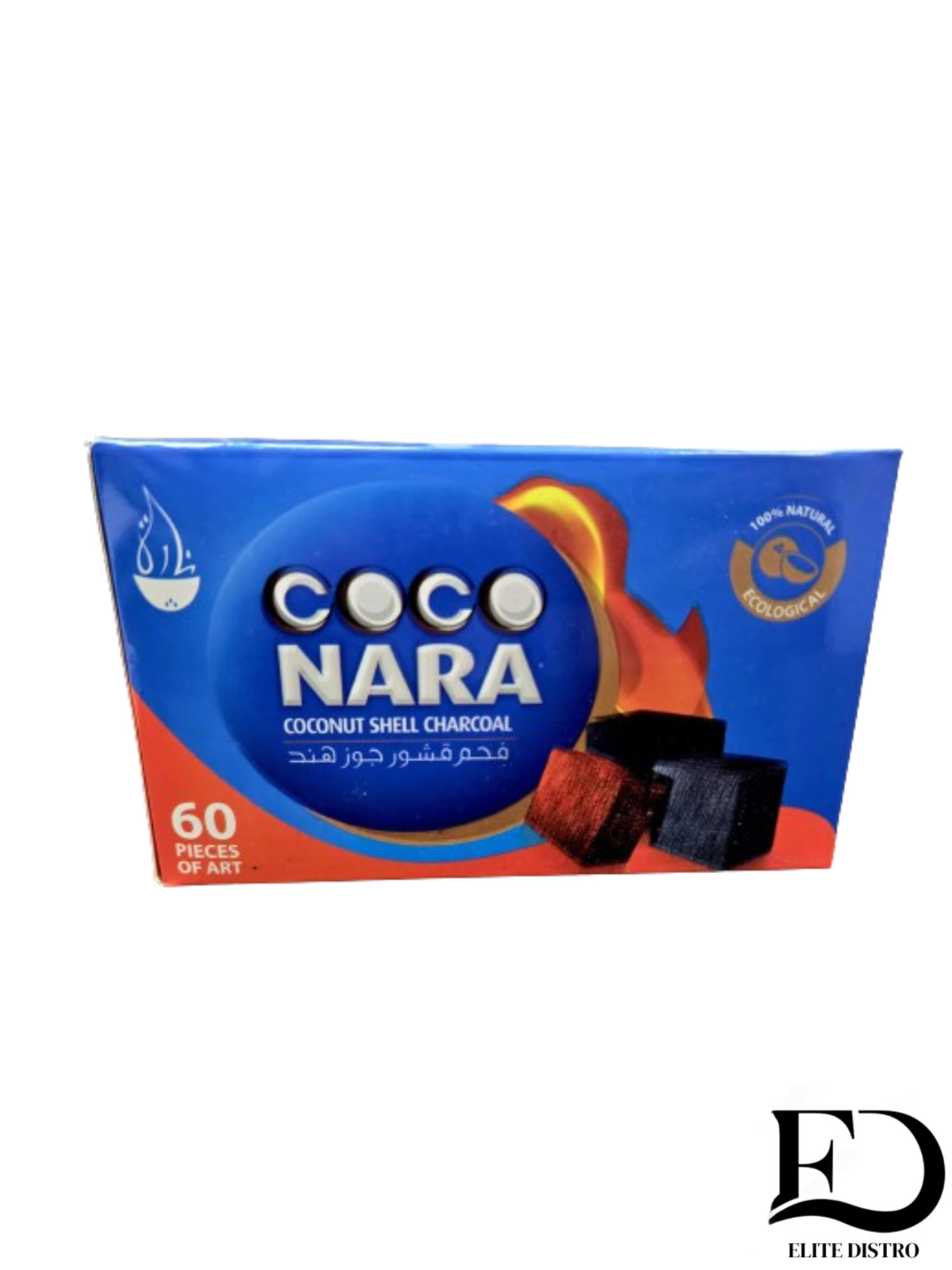 Coco Nara – Coconut Shell Charcoal- 60ct/Box – Flats Charcoal