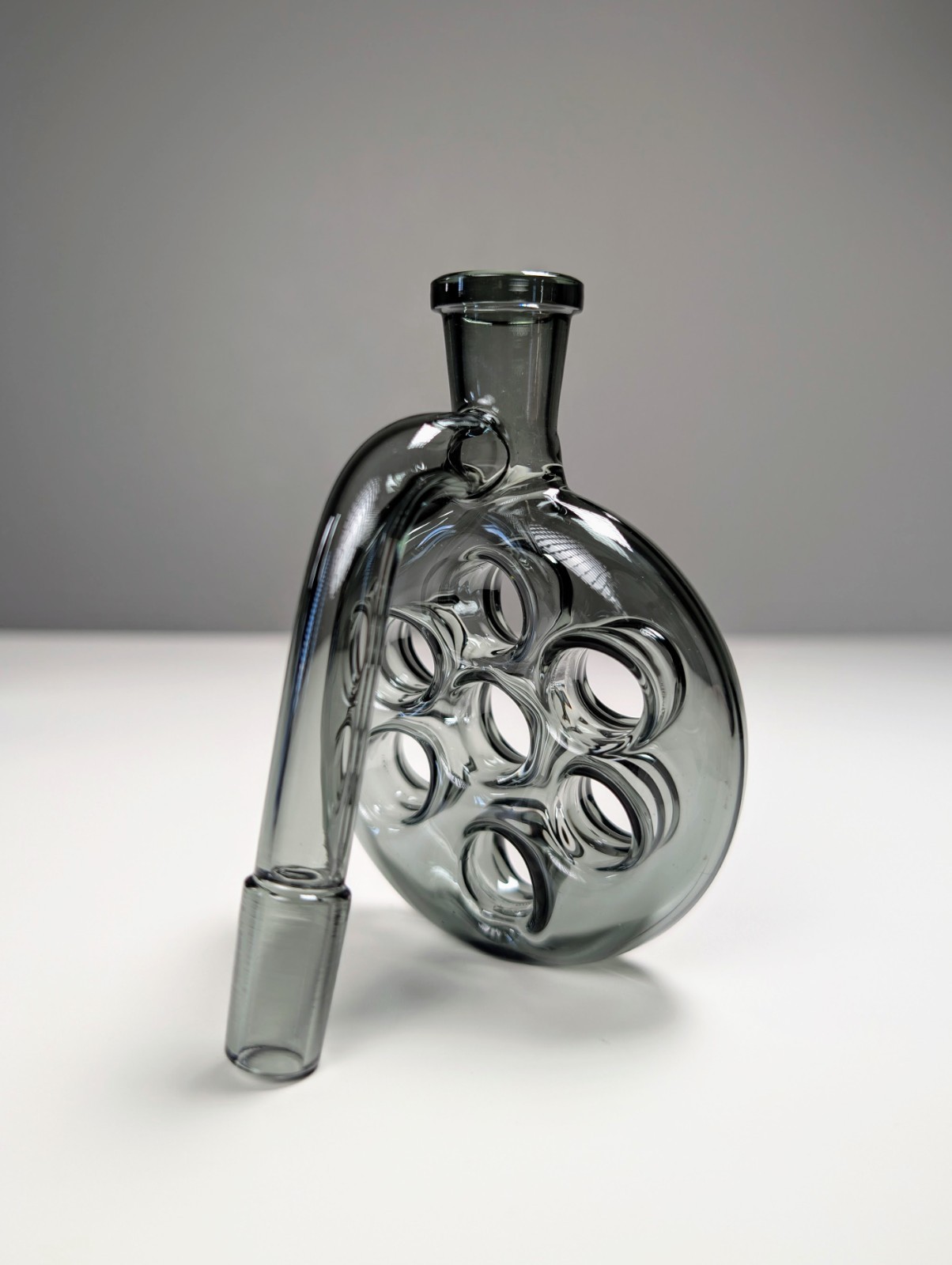 14mm 45° Smoke Swiss Cheese Premium Dry Ash Catcher Water Pipe Bong Bubbler