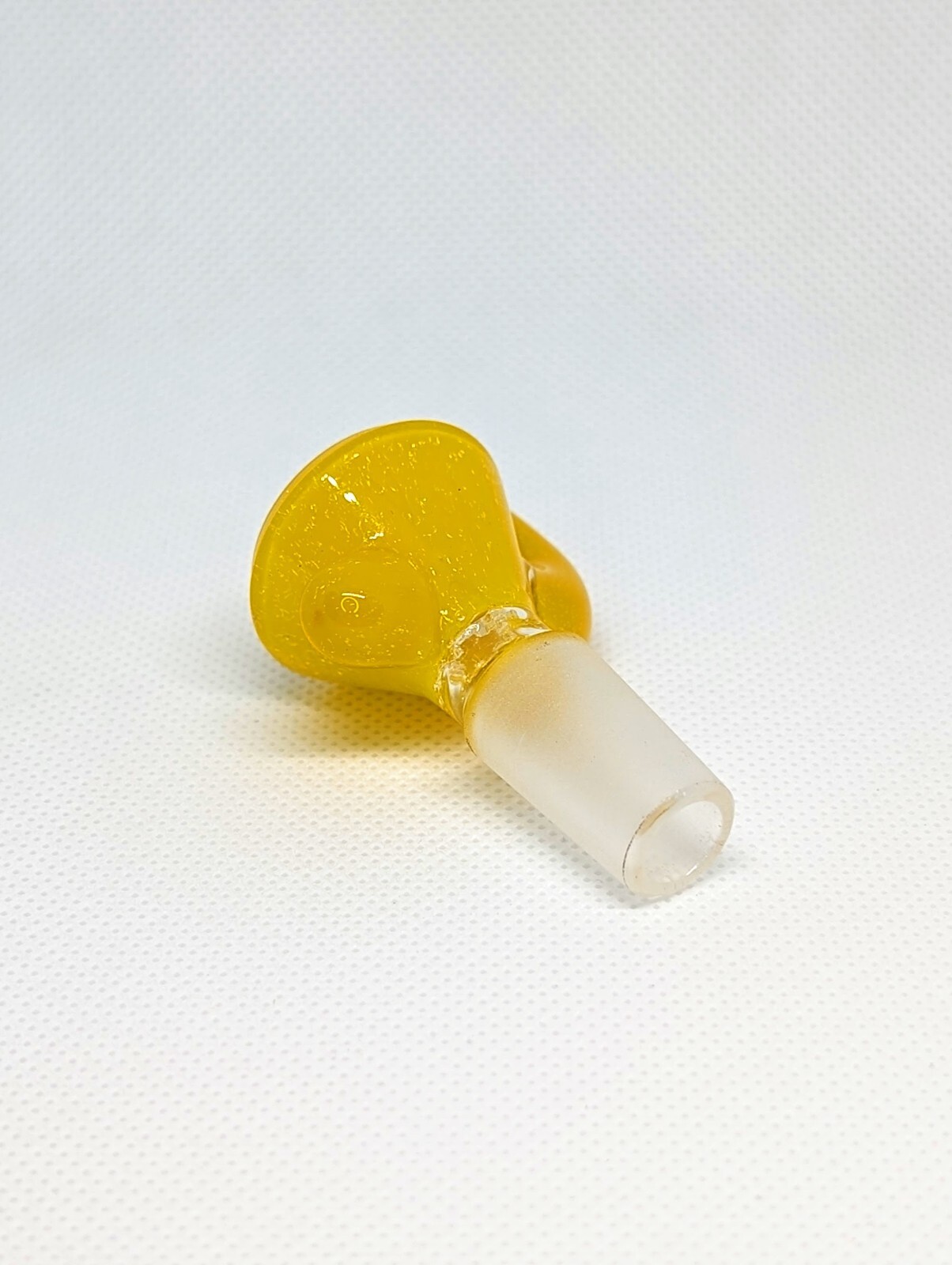 3&Prime; Screen Filter Crushed Opal Canary Horn Bowl 14mm Funnel Slide Bong Hookah