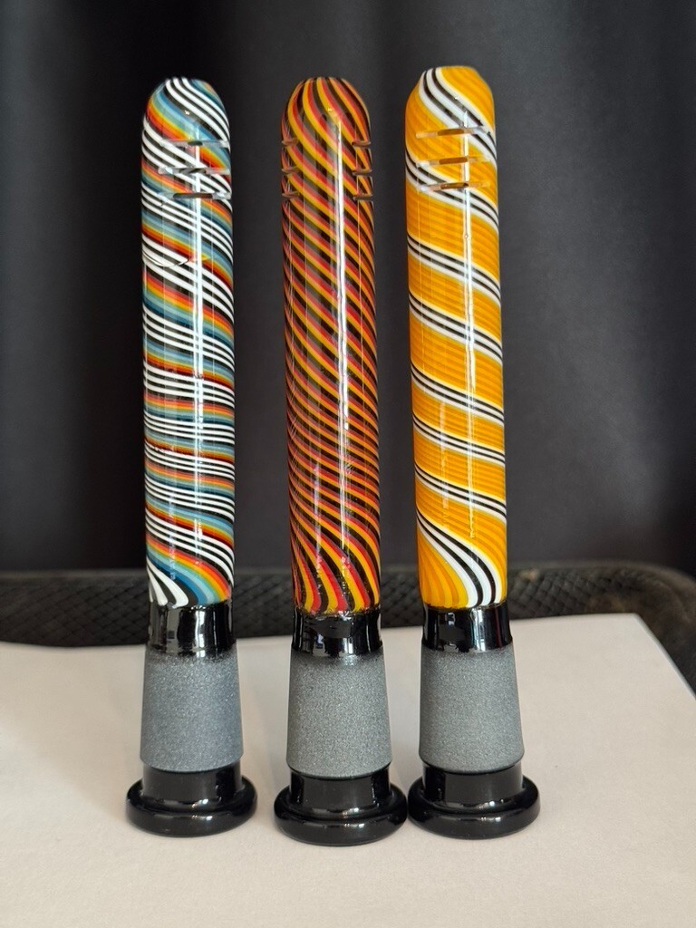 Downstem for bong 4&Prime; + 1&Prime; Top Glass Bong Downstem 14mm male Wig Wag lot of 3