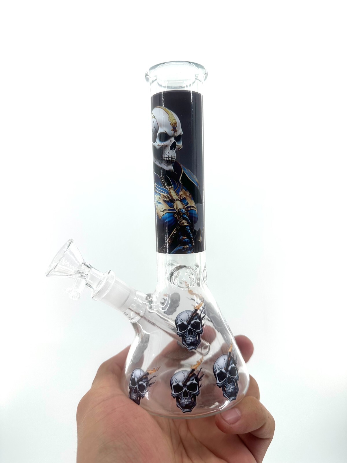 Best 8&Prime; Hookah Skull Cartoon Clear Water Glass Bong Shisha Tobacco Smoking Pipes
