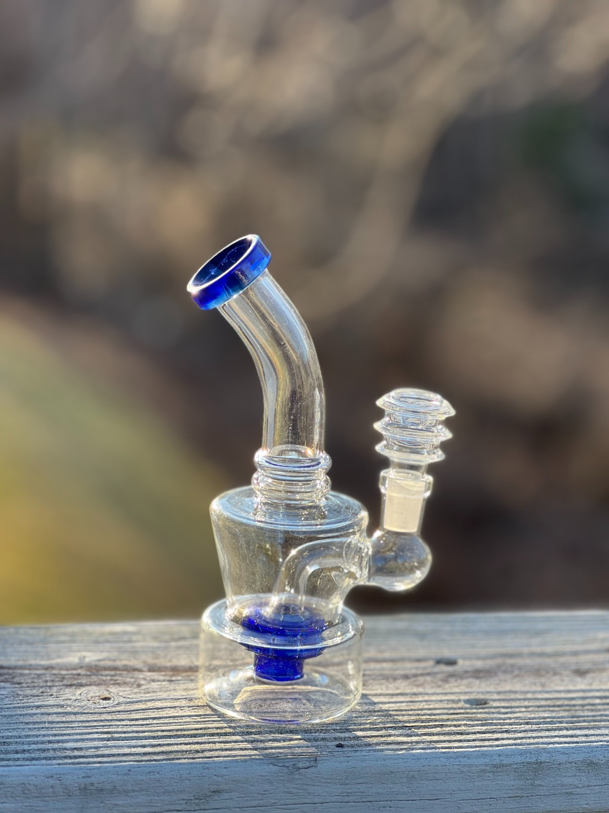 6&Prime; Fat Bottom Glass Water Pipe – Thick Base Mini Bong – Showerhead Perc – USA
