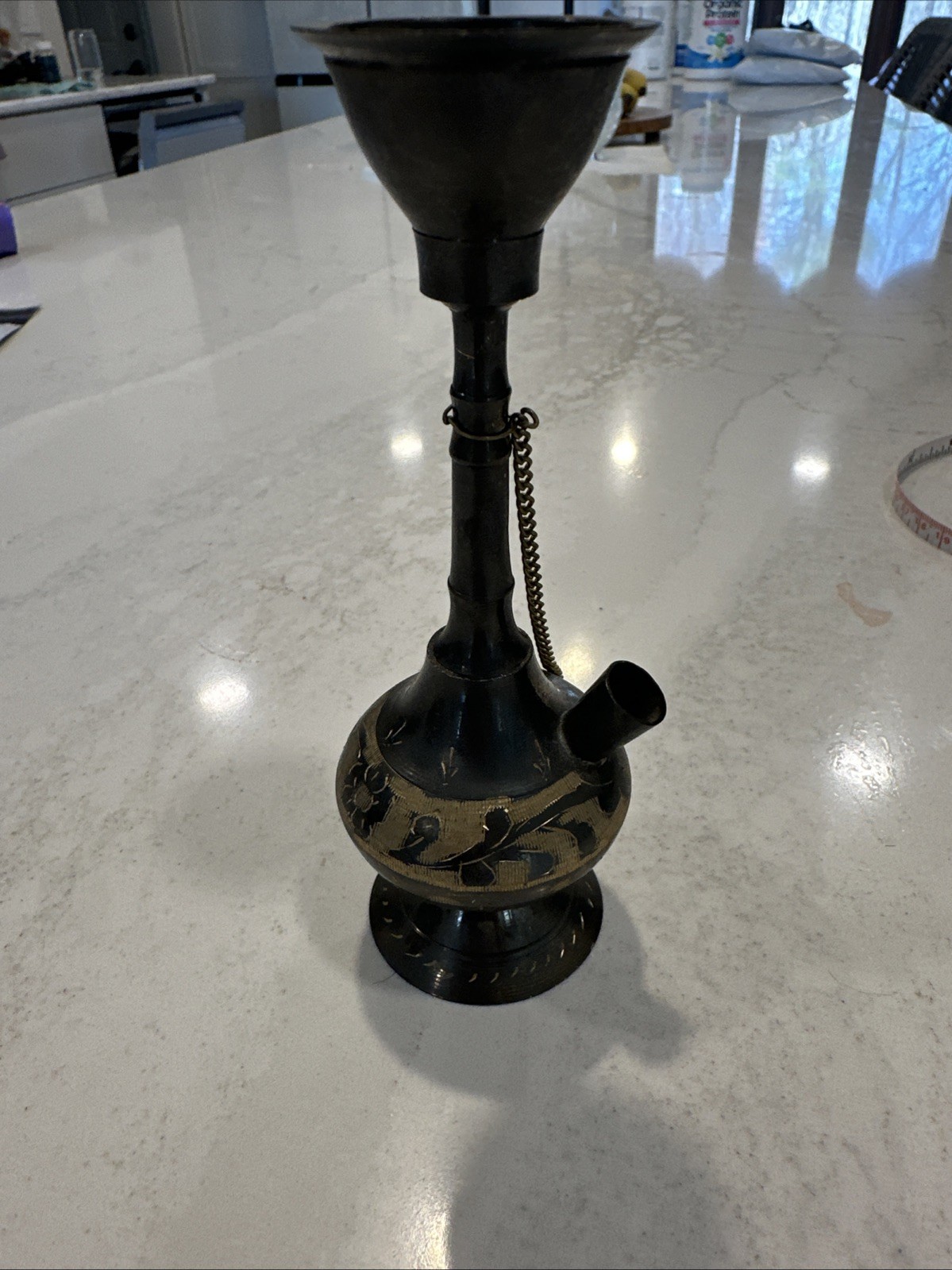 Vintage Metal Decorative Small India Hookah Functional Or Decorative No Hose