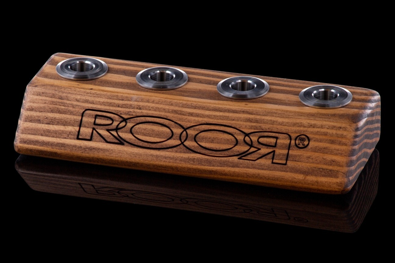 ROOR Small Wooden 4 Hole Bowl Holder 18.8MM Dark Wood -SHIPS TODAY – RARE!