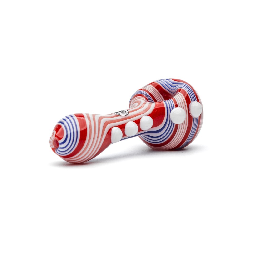 Roots Glass Wig Wag Spoon Pipe Built in Screen Heavy Hand Pipe TOBACCO PIPE