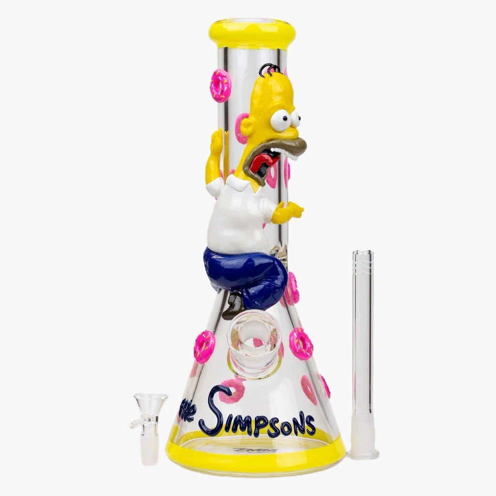 Simpsons Glass Bong Glass Water Pipe Smoking Beaker 14MM Bowl Glass Pipe Smoking
