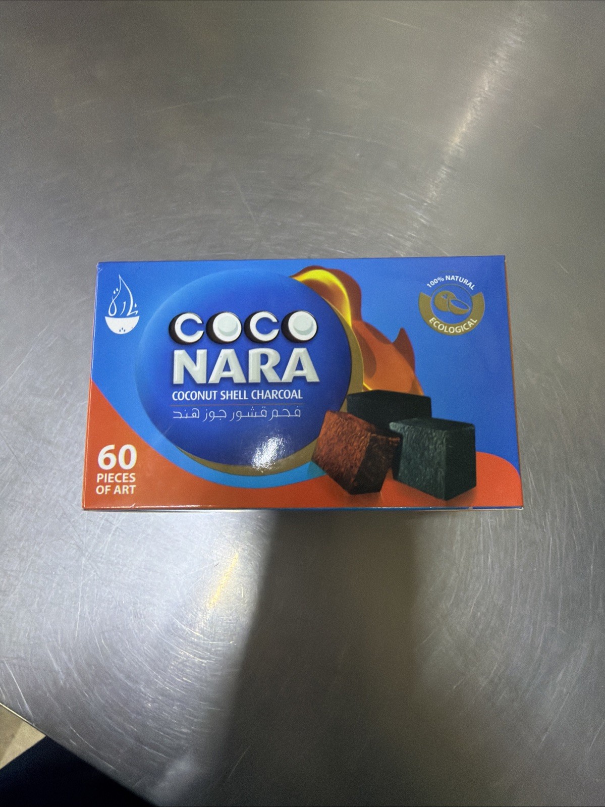 60 Piece Coco Nara Flat Cube Coconut Shell Charcoal Hookah Incense 100% Natural