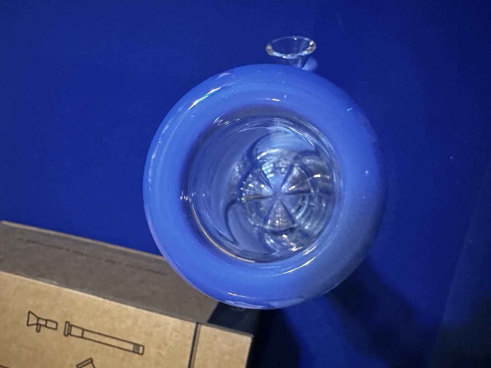 11&Prime; Premium Glass Water Pipe Bong Bubbler W/ Matrix Hookah Sky Blue Tip Accent