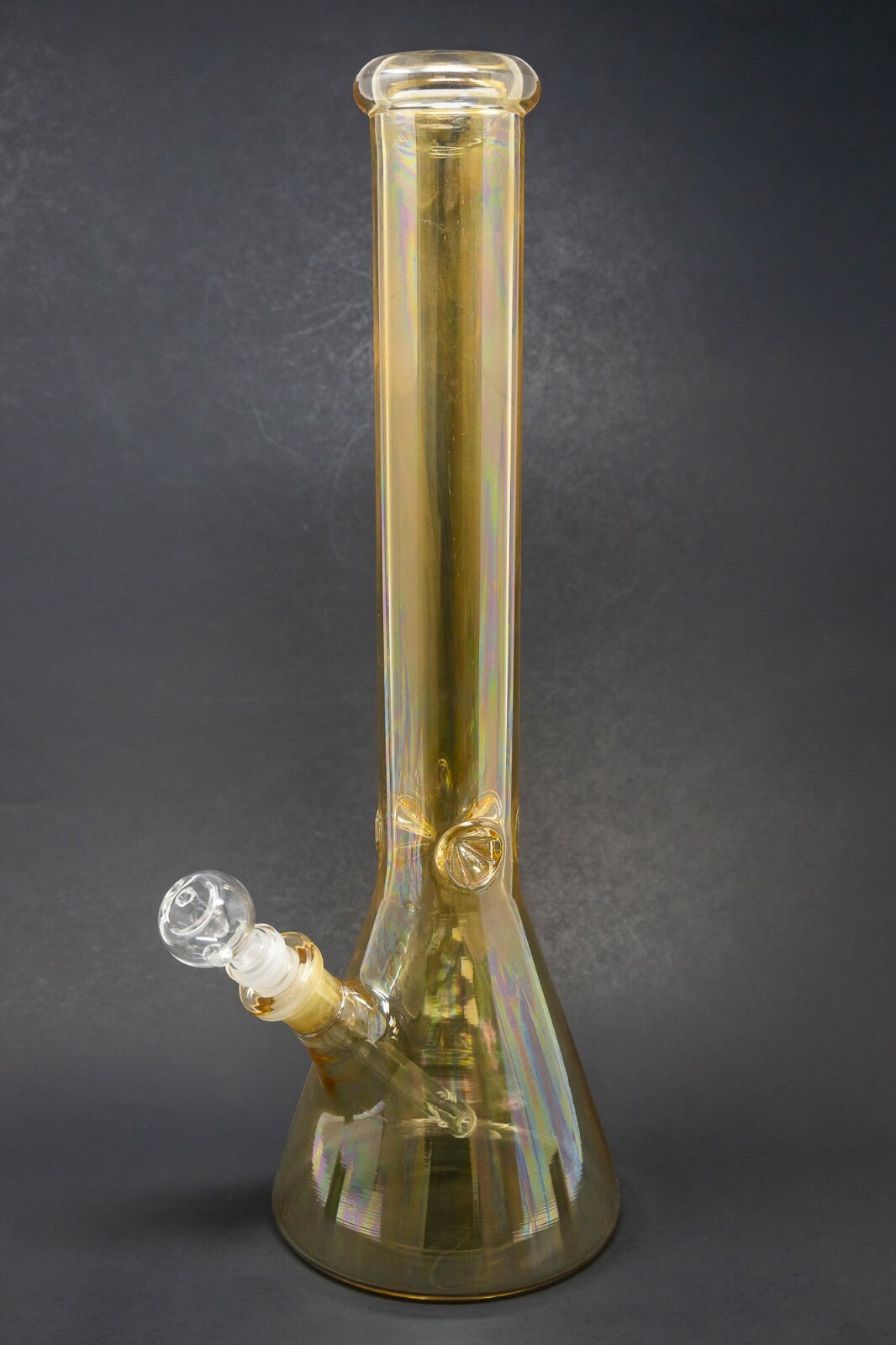 Hookah Water Pipe Heavy Gold Fumed 16&Prime; Tobacco Beaker Base Bong w/ ICE catcher