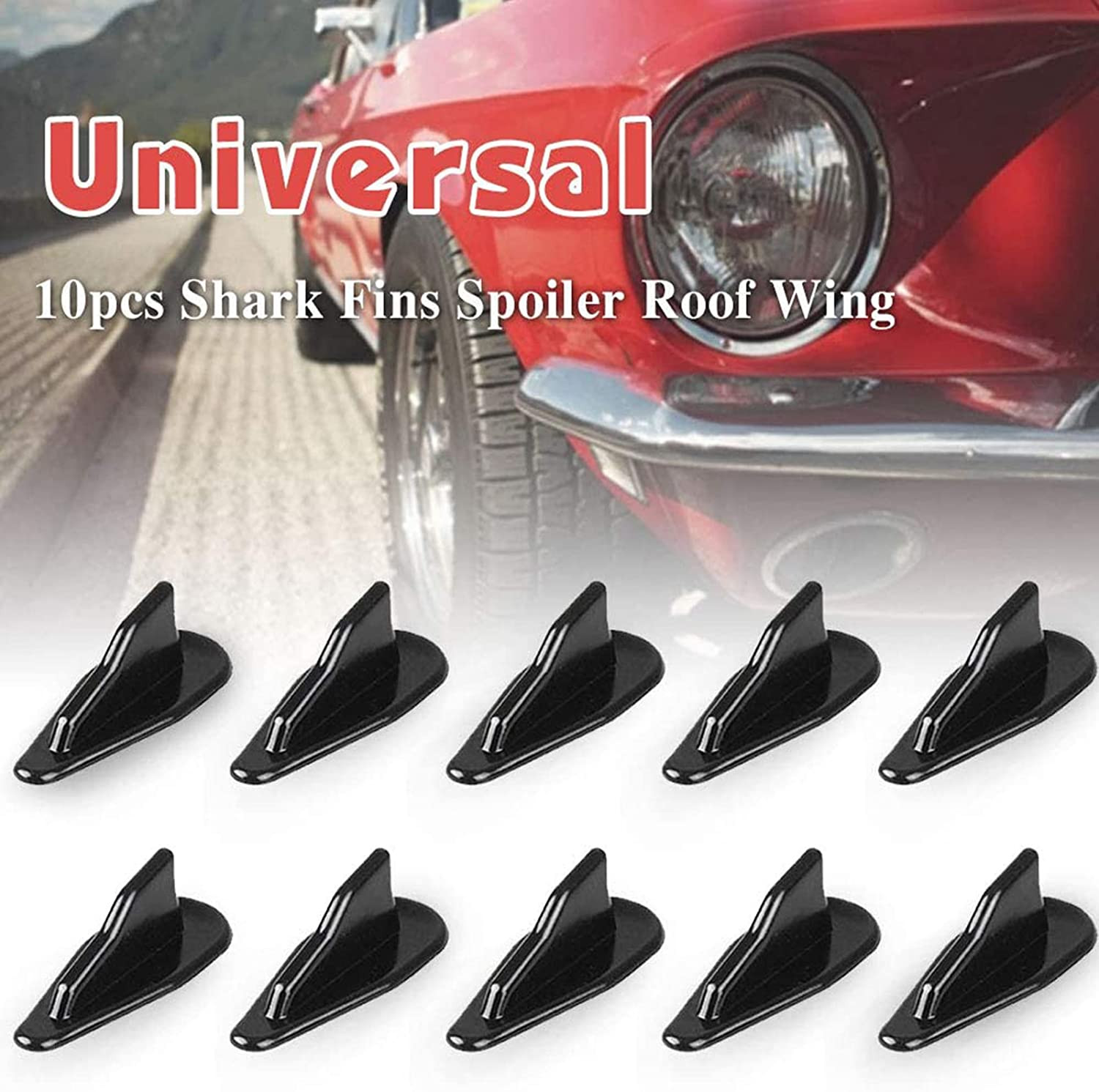 10Pcs/Set Diffuser Shark Fin Kit Compatible with Spoiler Roof Wing Air Vortex Ge