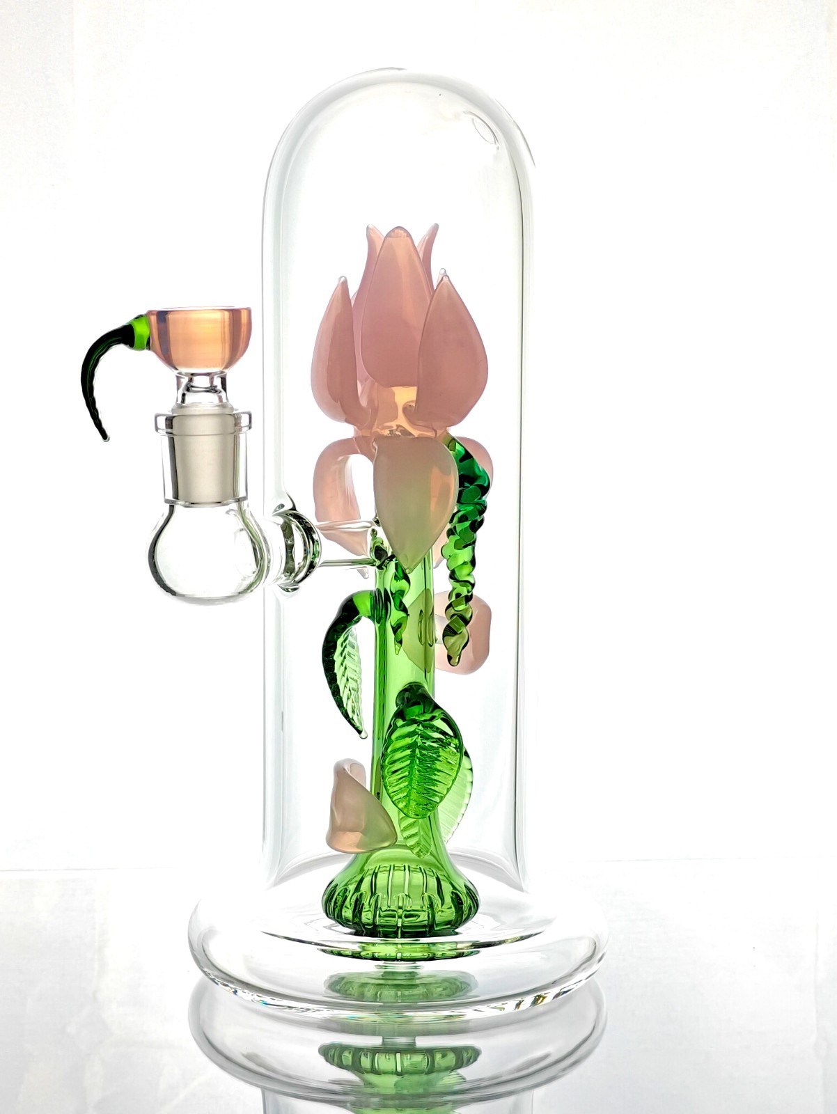 Flower Vase Water Pipe Bong | 9&Prime; Tall, Pink, w/Showerhead Perc | 5mm Thick Glass