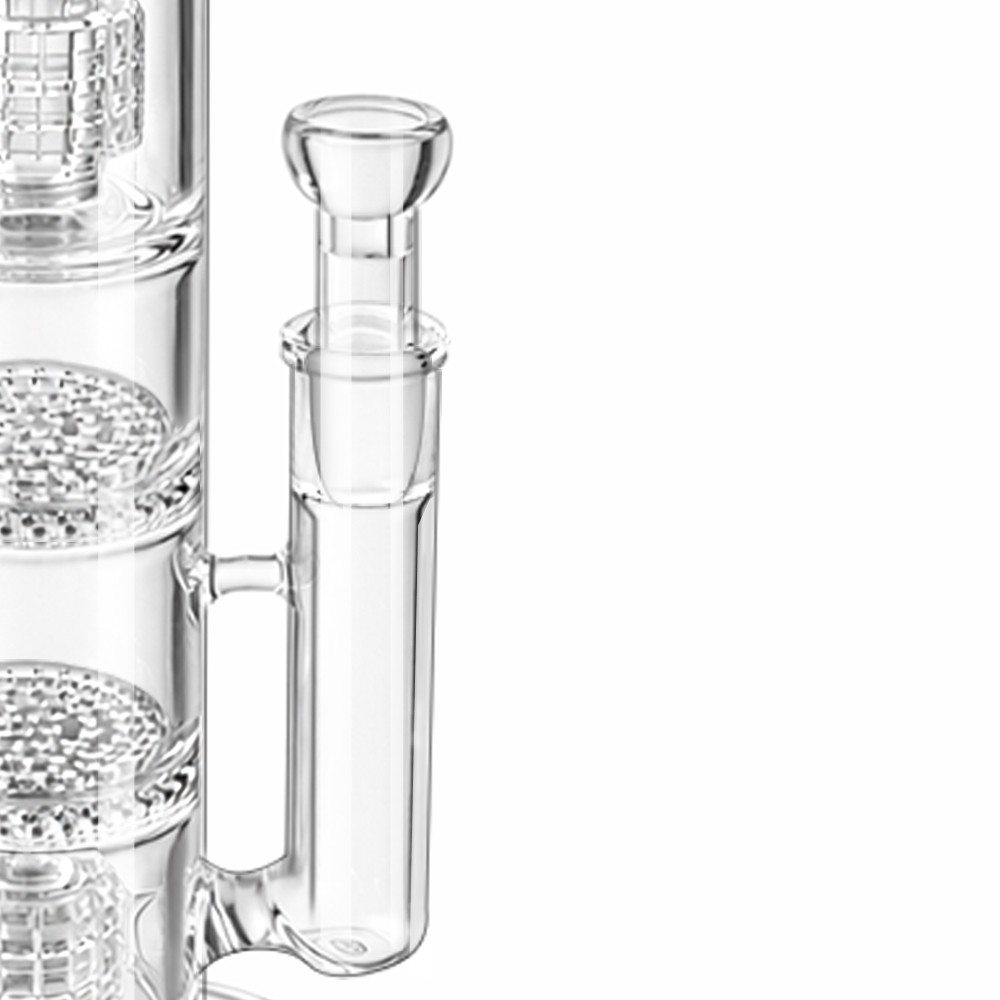 14&Prime; inch Glass Water Pipe Bong 4 Percolators – 2 Honeycomb Percs + 2 Matrix Perc