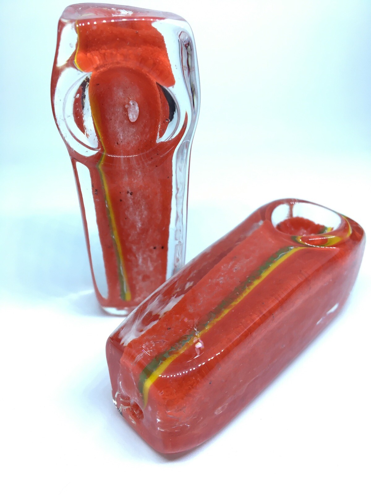 HEAVY 3” HITTER CUBE BLOCK PIPE HAND BOWL XC20R BLOWN GLASS MINI USA OG POCKET