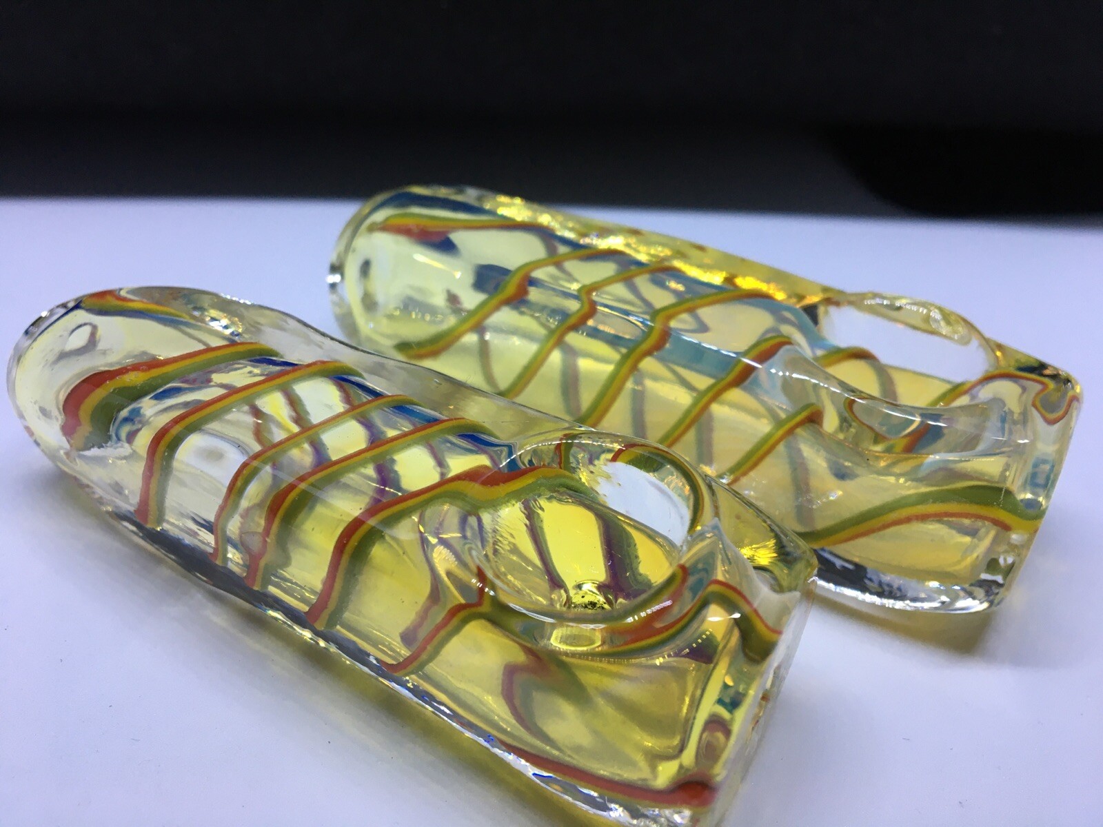 BLOWN GLASS 3” HAND PIPE RASTA USA HEAVY SQUARE TUBE XC22 CIG BLOCK TOBACCO BOWL