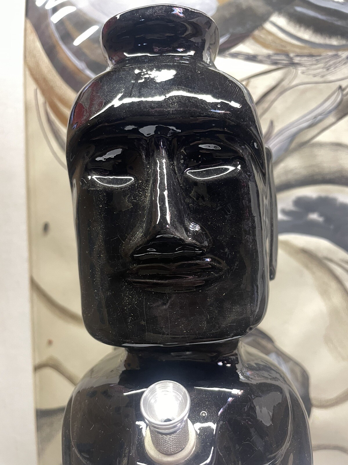 Org Tiki Man Black Bong Tok-Rite Rare Vtg Collectable Unused