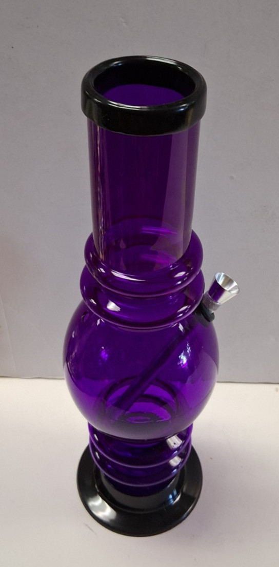12&Prime; ACRYLIC PLASTIC LARGE BUBBLE RINGS WATER PIPE HOOKAH BONG PULL BOWL PURP 2&Prime;M