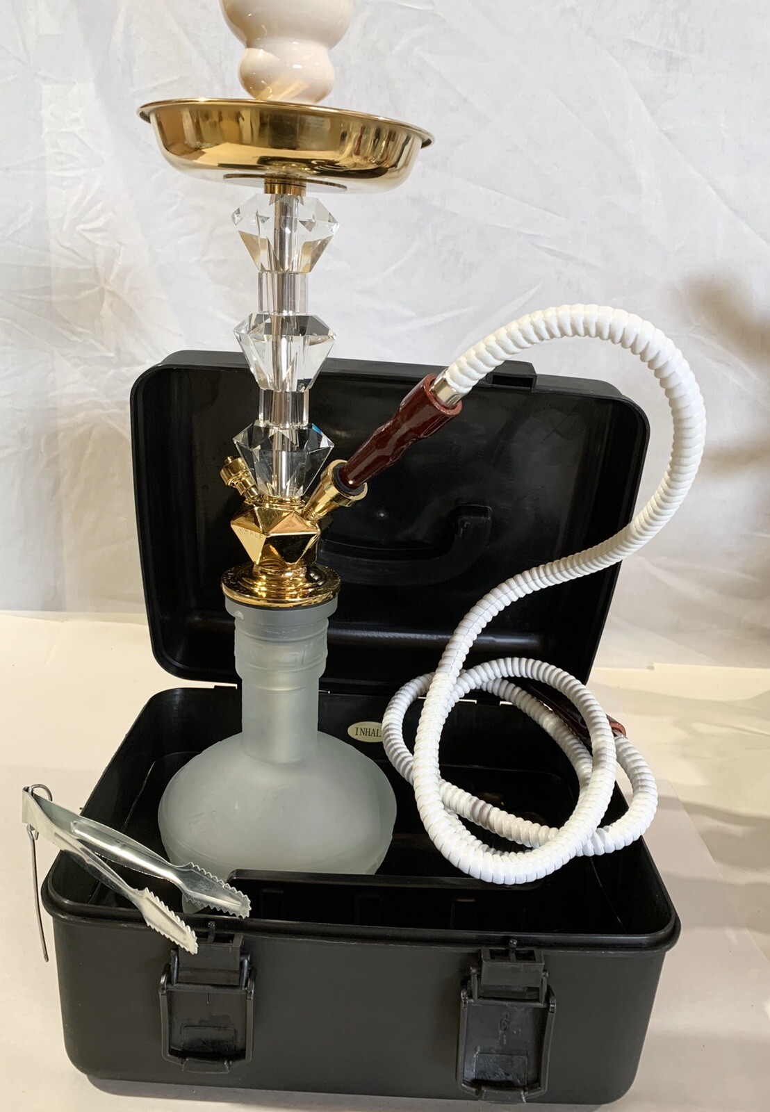 21 Inch INHALE®️ HEAVY DUTY HOOKAH WITH A CRYSTAL SHAFT IN A SUITCASE