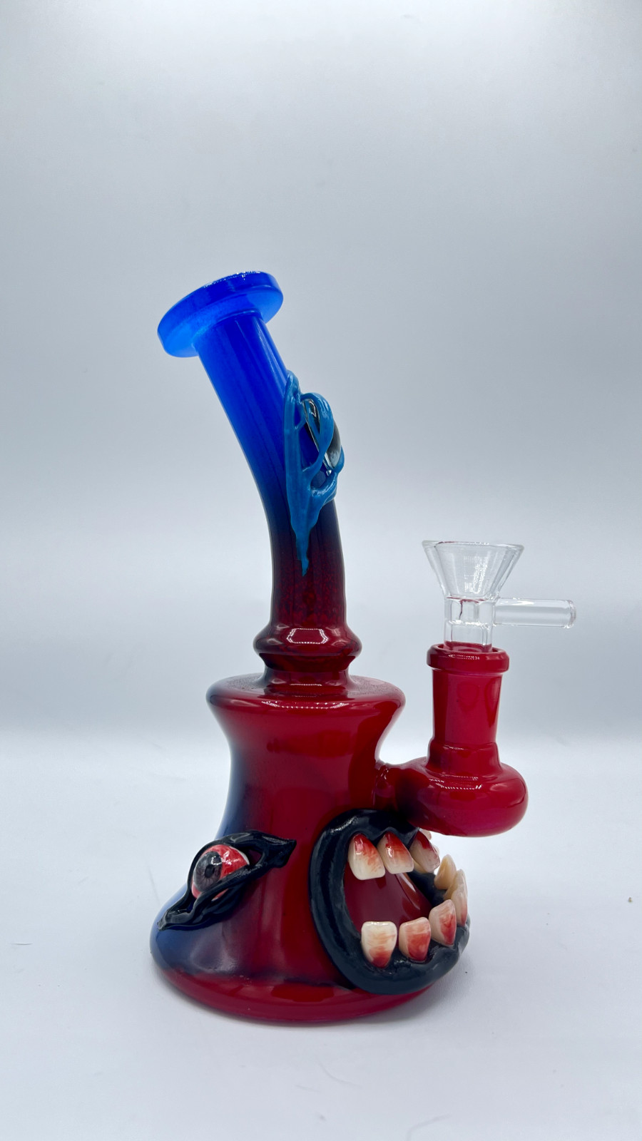 7&Prime; Thick Glass Colorful Monster Glow N Dark Hand Pipe Bong Beaker Bubbler Bowl
