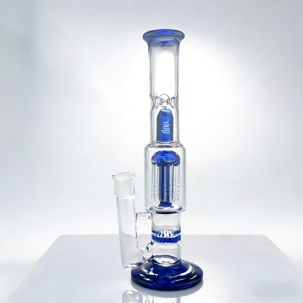 10 » Honeycomb Jellyfish Dual Perc Glass Bong Water Pipe Bubbler w/Bowl USA