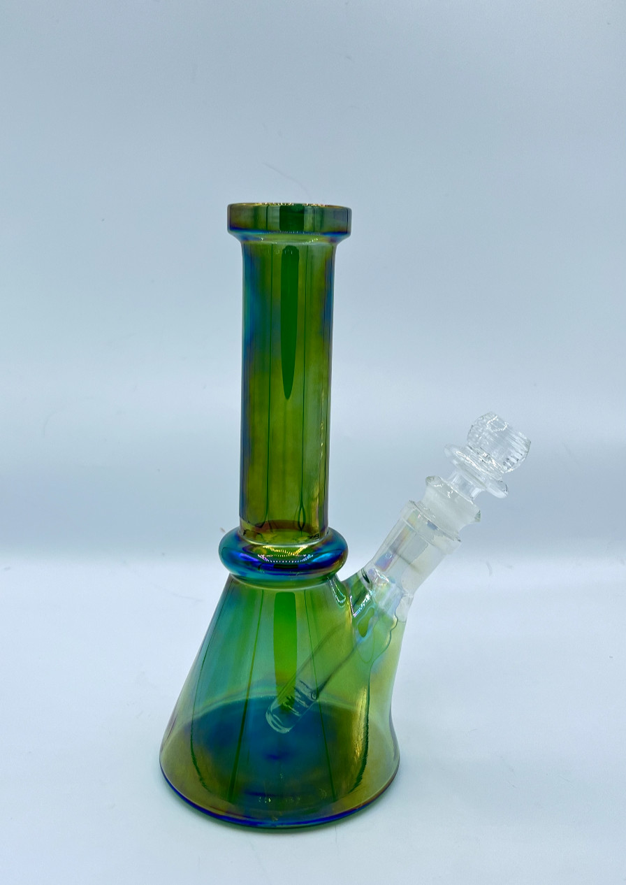 8&Prime; Thick Colorful Reflection Beaker Bong Bubbler Tobacco Silicone Hand Pipe