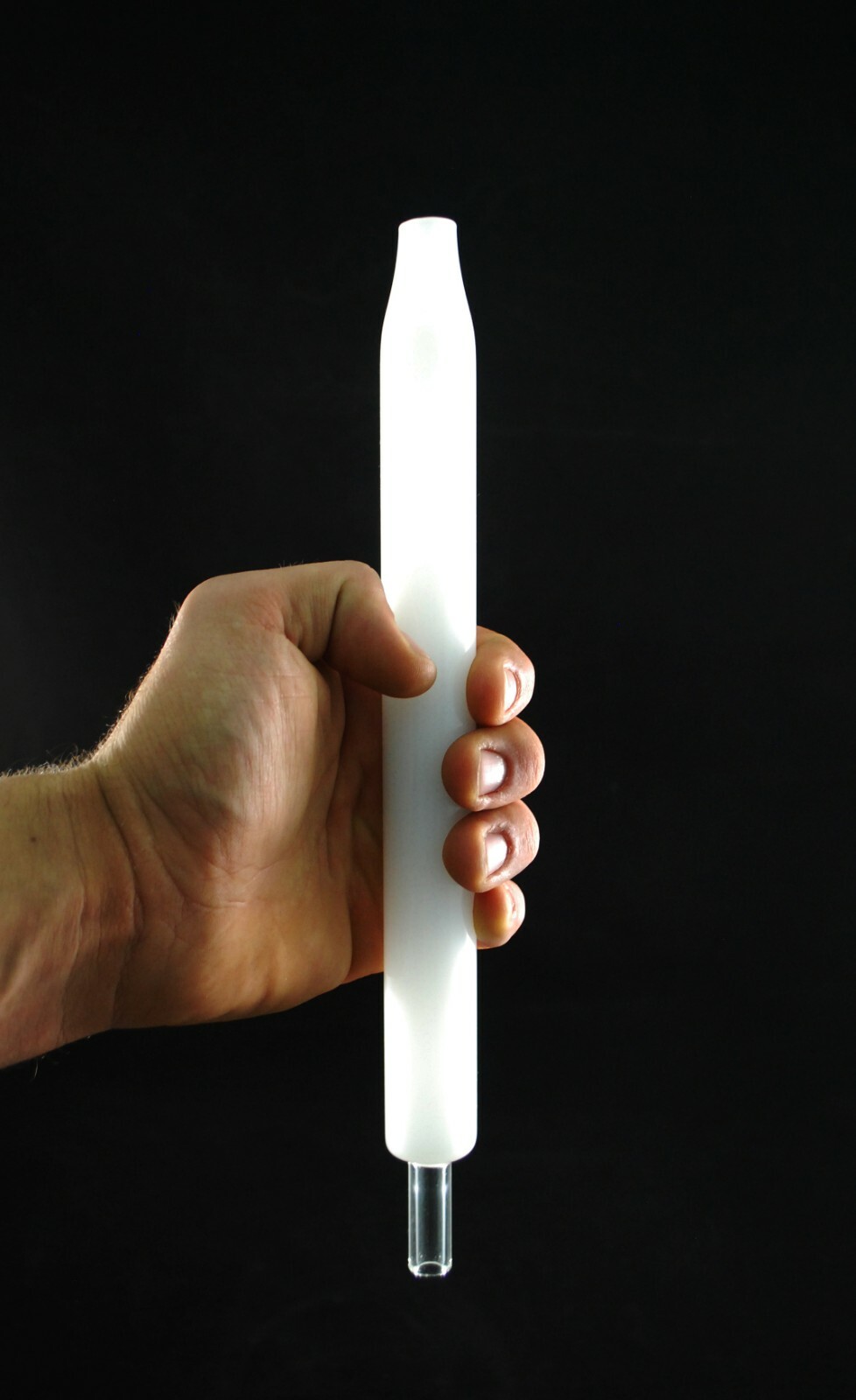 White Glass Hookah Mouthpiece Borosilicate Handle for Silicone Hookah Hose