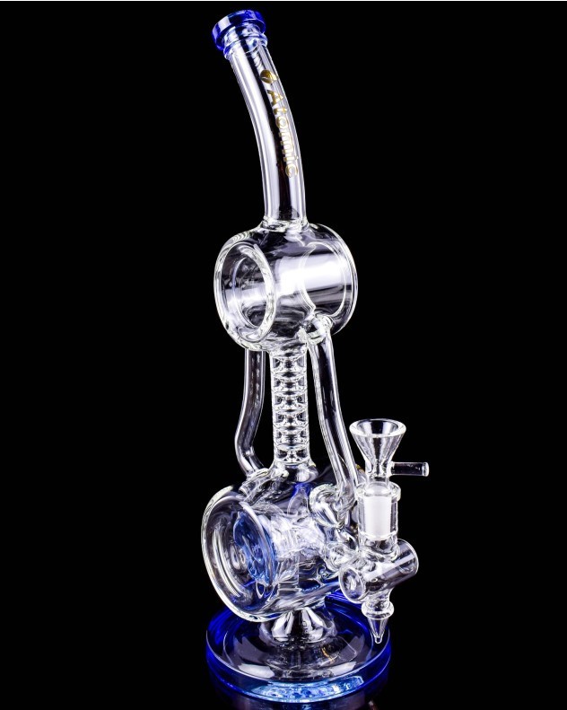 Atomic Glass 14&Prime; Helix Recycler Bong – Big Boy Thick Glass Water Pipe Dbb Rig