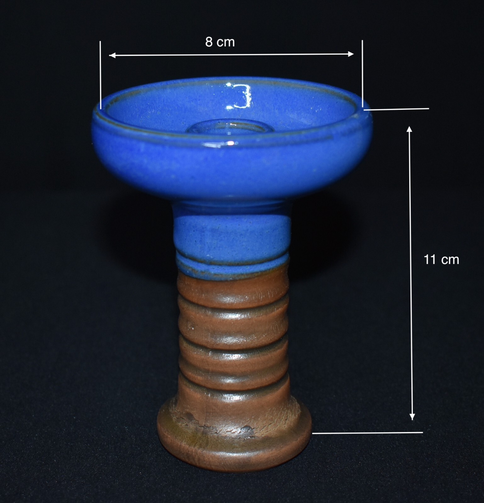 Blue Large hookah ceramic bowl | Hookah bowl | Hookah phunnel bowl | over 4&Prime;