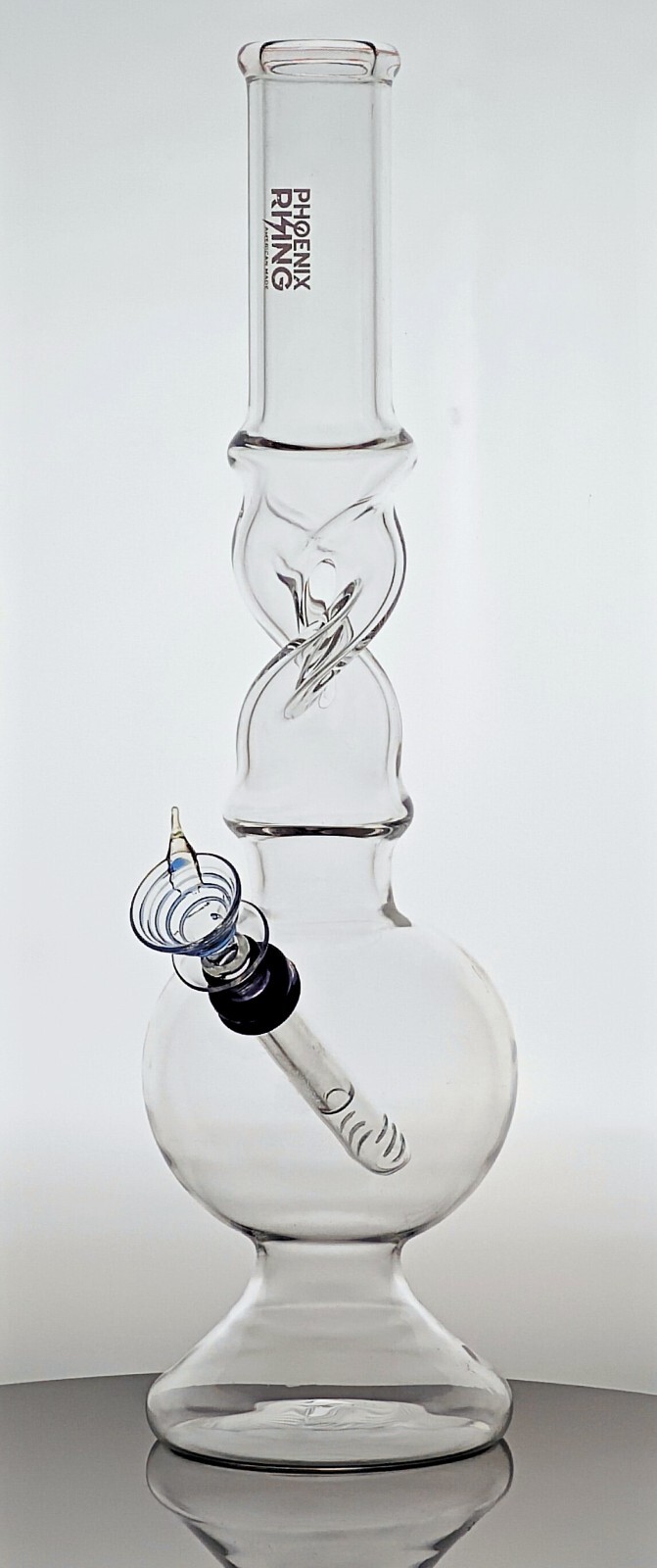 PHOENIX RISING 12&Prime; Bong, Helical Diffuser Neck, Dome Base – Proudly Made in USA
