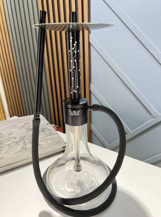 AlfeShisha Performance Electra Hookah Black, Glass Shisha, Portable Glass Vase