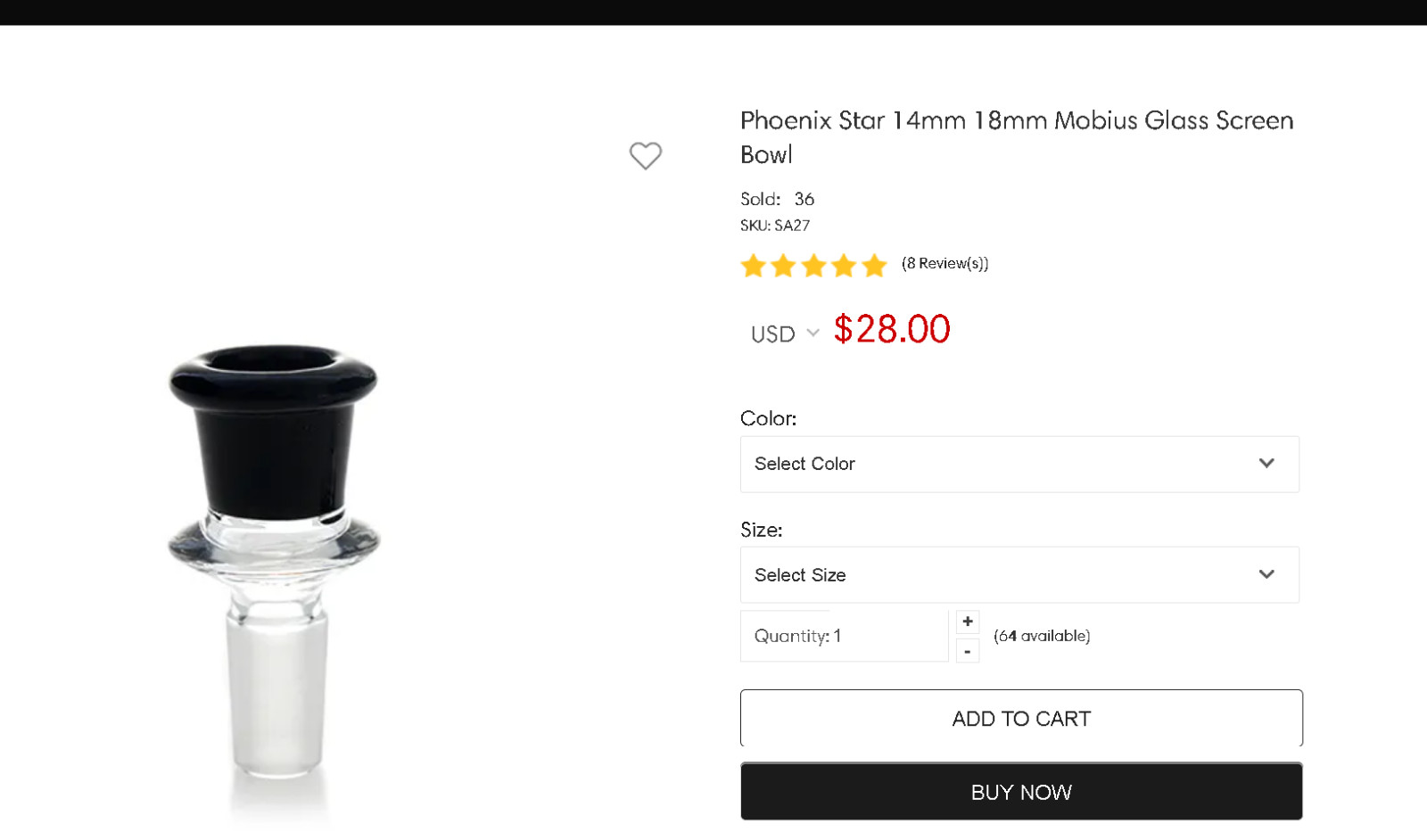 14mm Glass SNOWFLAKE SCREEN Slide BOWL Male for Water Pipe Bong (1 – ONE) BLACK