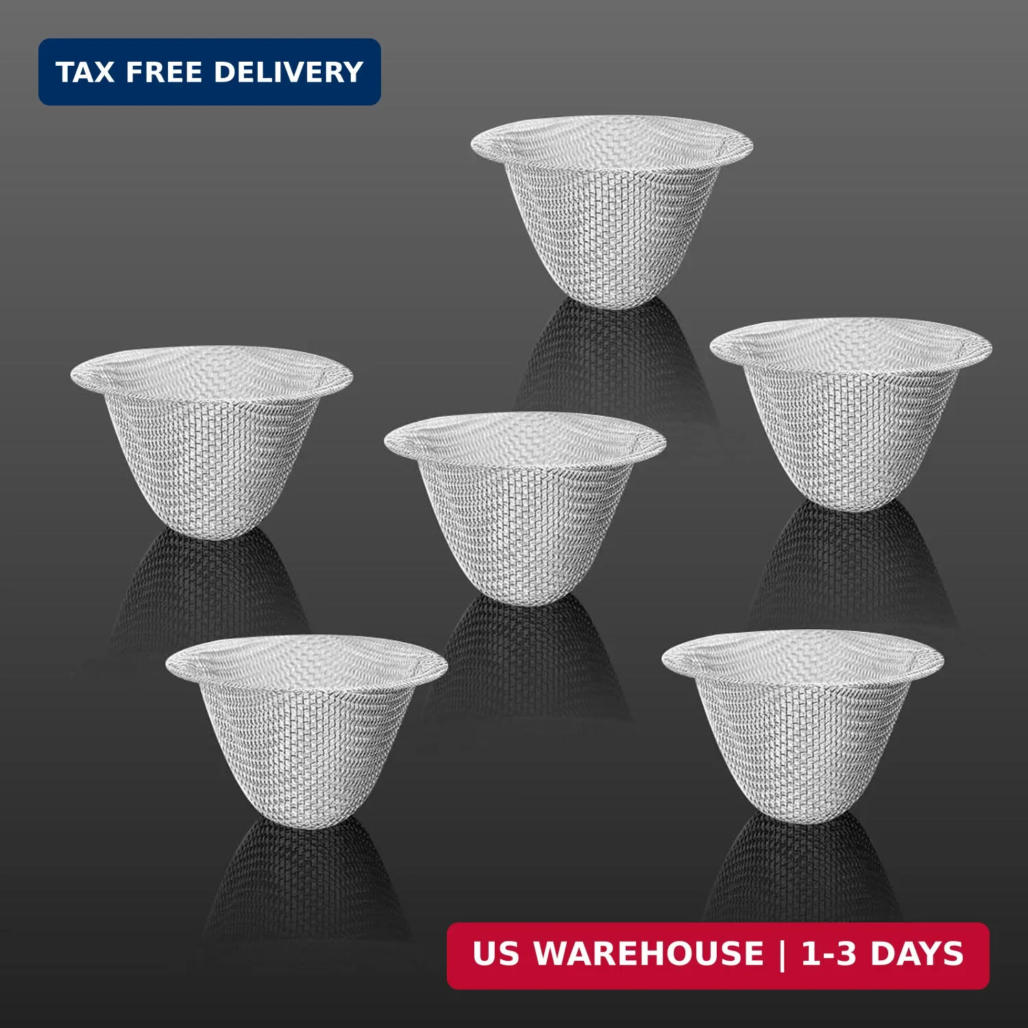 Bowl Screens, Stainless Steel Mesh, 3/4 Inch (0.75 Inch) | 40 Pieces, Tapered De