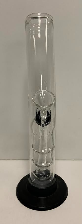 10&Prime; BENT HANDGRIP NORMAL WALL GLASS WATER PIPE GLASS ON GLASS PULL CARB 1.5&Prime;M