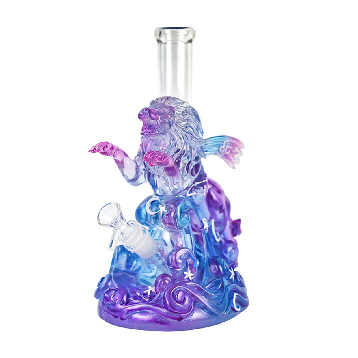 Limited Edition Lion 10inch Glass Bong water pipes Smoking Bubbler 14mm bowl
