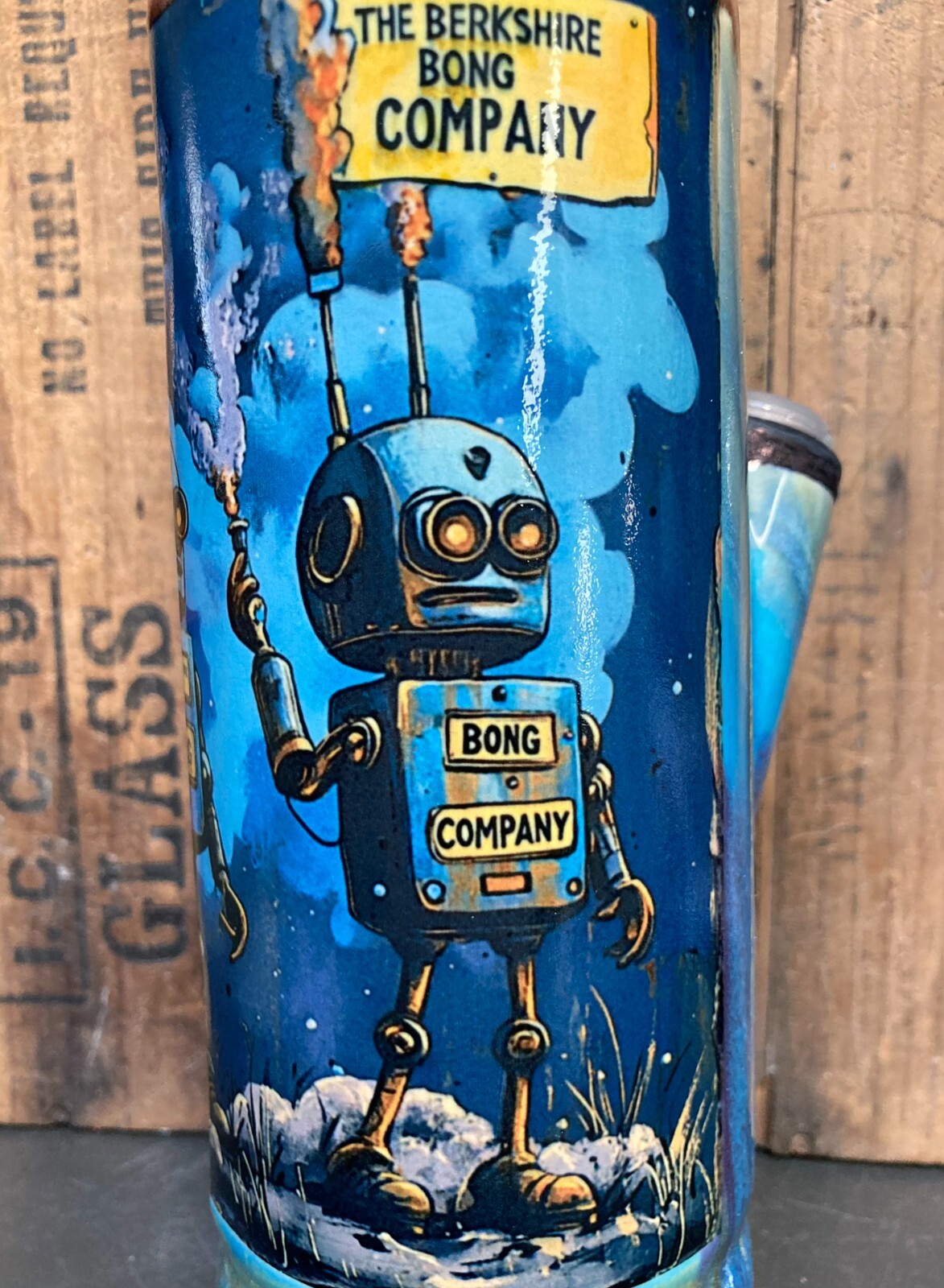 14 inch Ceramic Bong Water Pipe 14mm Glass Bowl Robots AI Sci-fi Bionic Remote