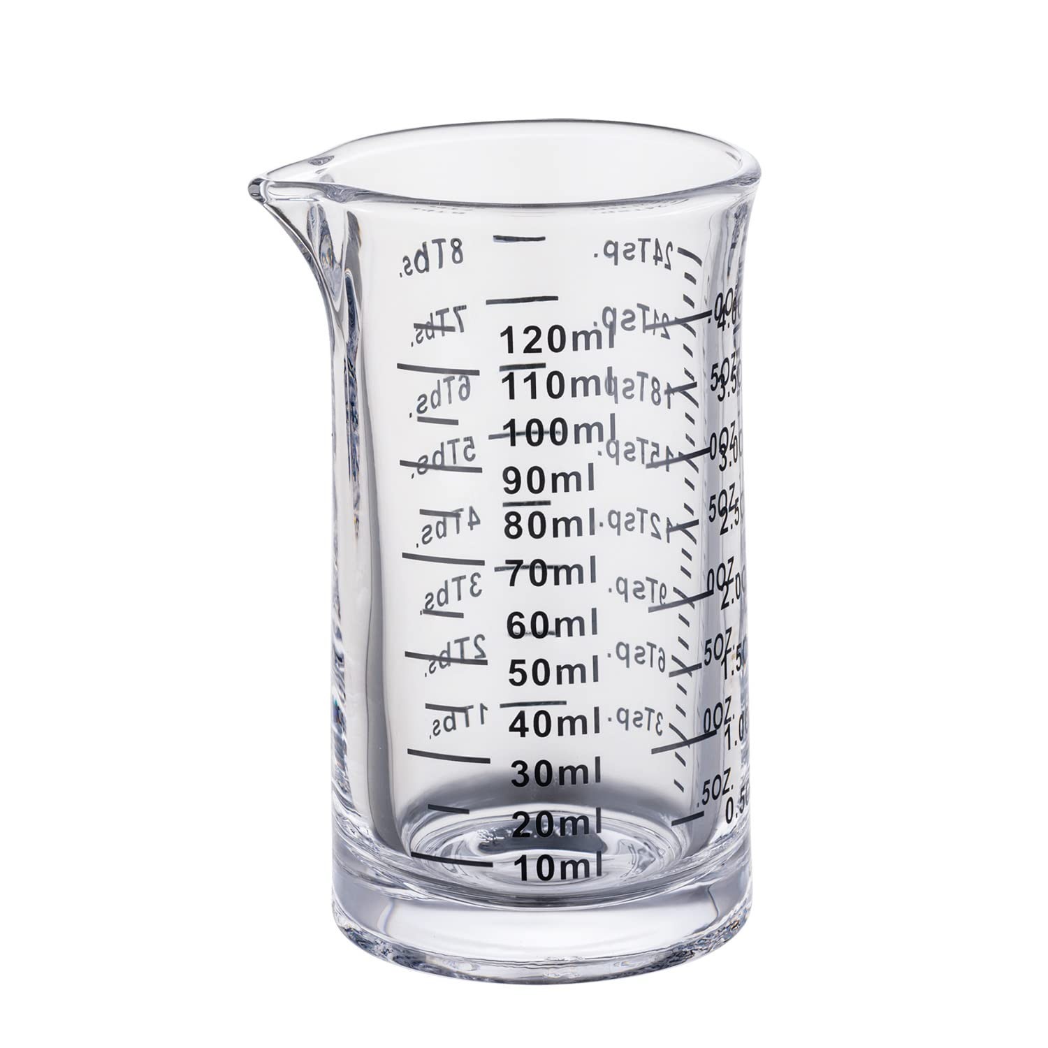 Ackers 4 Oz Glass Measuring Cup,Borosilicate Shot Glass with V-Shaped Spout-B…