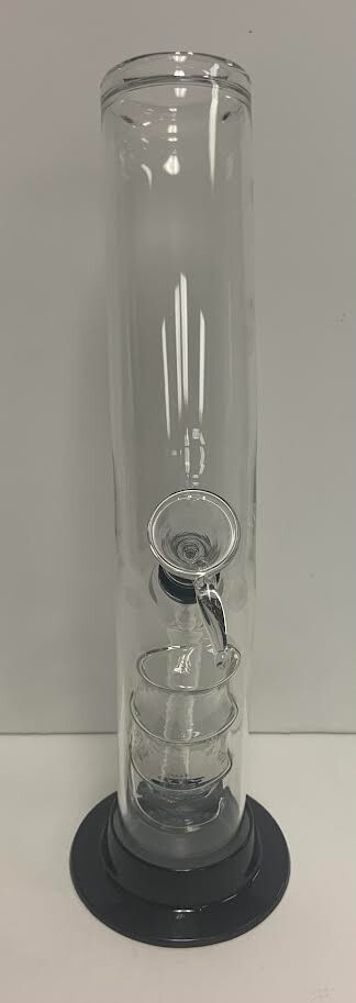 12&Prime; BENT HANDGRIP NORMAL WALL GLASS WATER PIPE GLASS ON GLASS PULL CARB 2&Prime;M