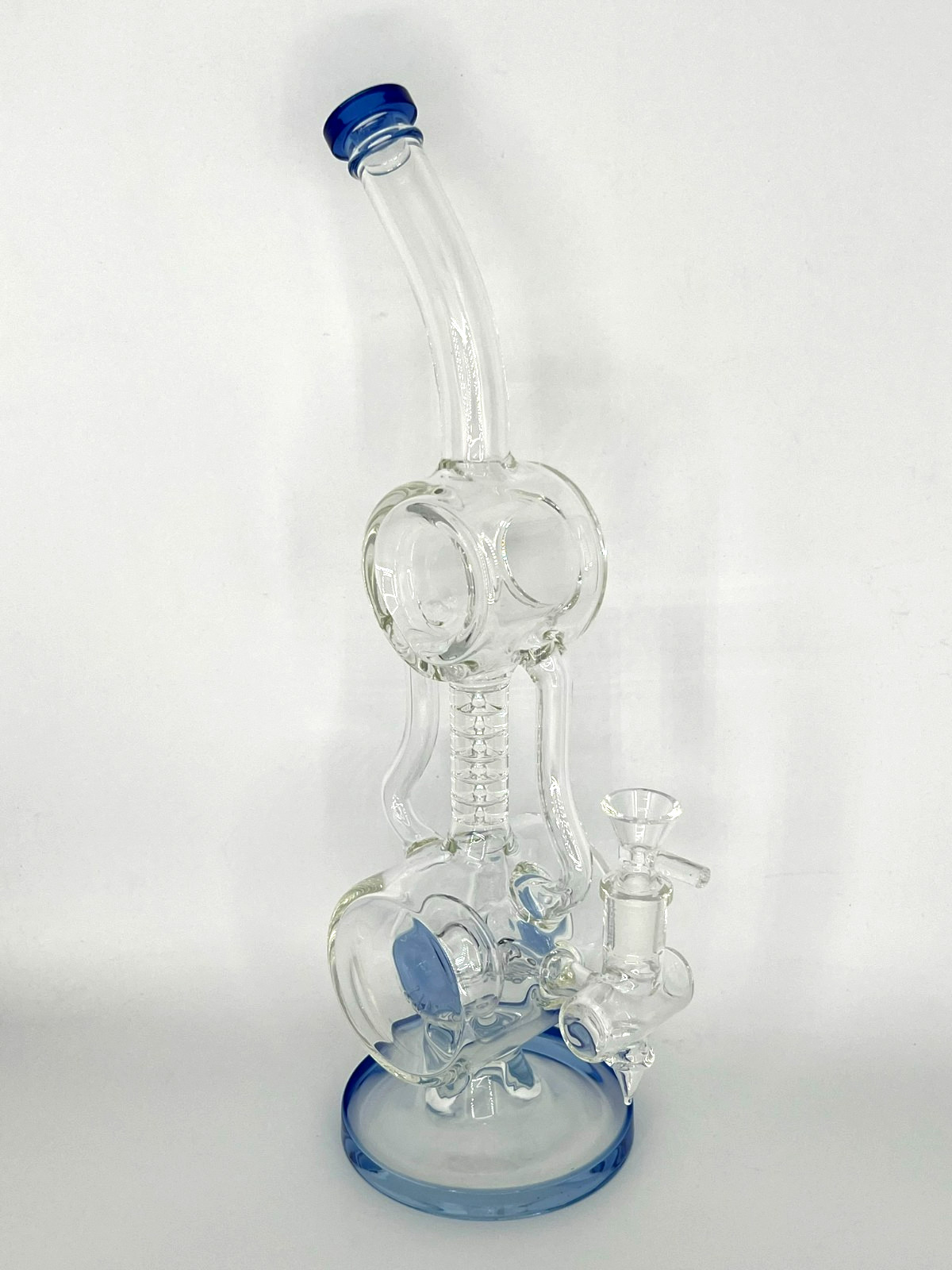 14&Prime;BIG SMOKING RECYCLER COIL & PERC BONG-14MM BOWL-2 LBS THICK GLASS-2FREE GIFTS