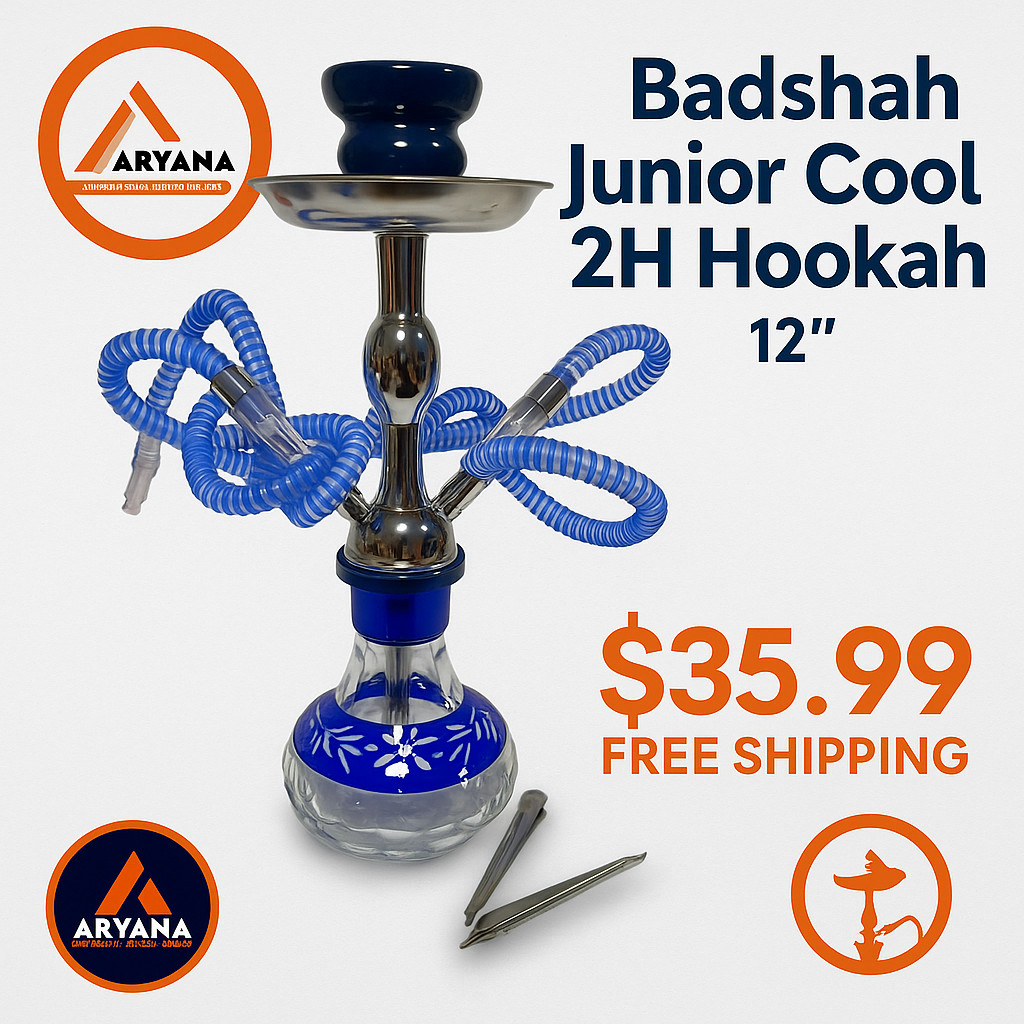 Badshah Junior Cool Hookah | 2 Hose | Blue | Complete Kit