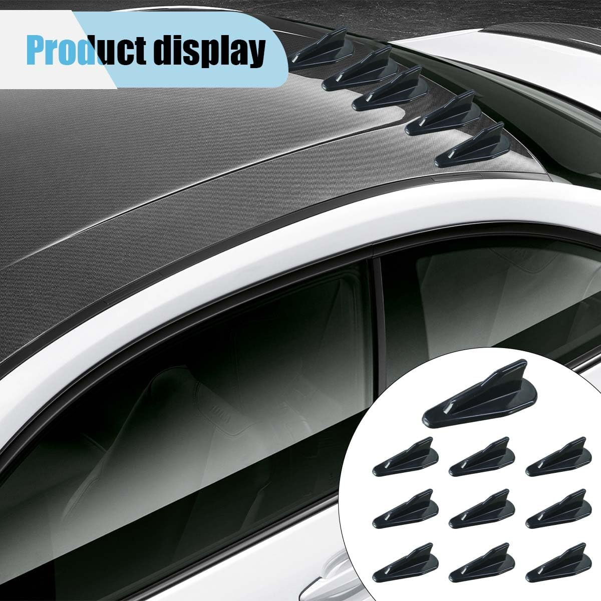 Kit de 10 alerones traseros tipo aleta de tiburón para coche, mini alerón de tec