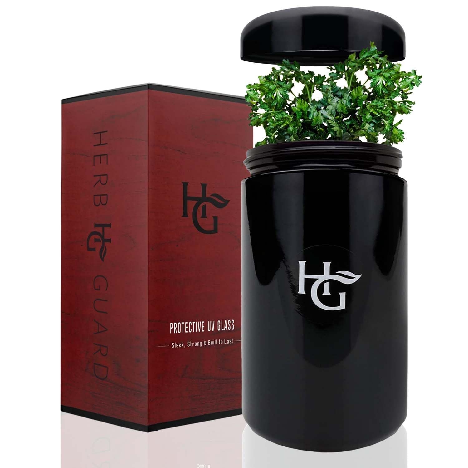 Herb Guard – 2 Oz Airtight Ultraviolet Jar (1 Liter) Keeps Herbs Fresh for Mo…