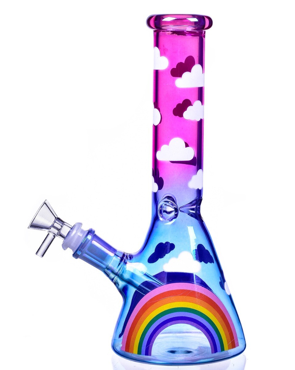 CUTE Bong 10&Prime; Beaker Bong Glass Water Pipe Hookah PINK Bongs Girly Bong *USA*