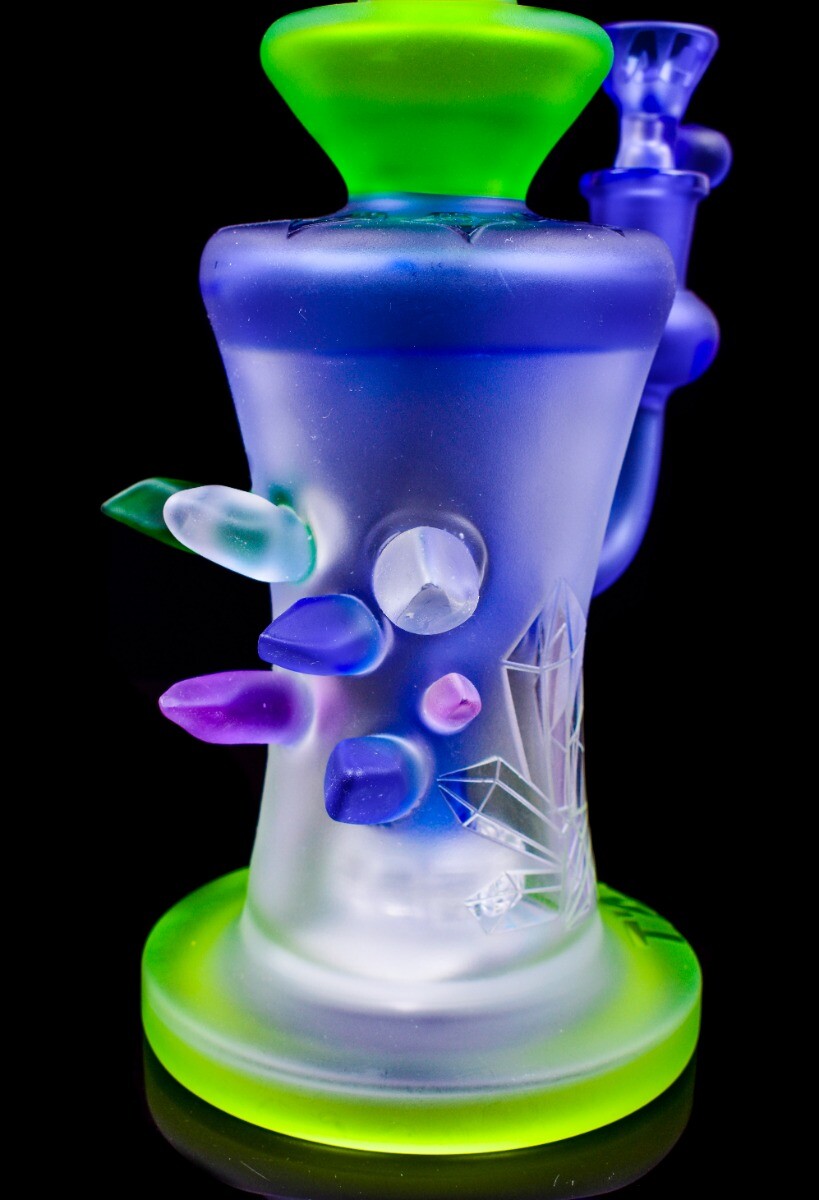 Tattoo® Glass 13&Prime; Triple Spikey Recycler Bong ALIEN Glass Water Pipe MONSTER USA