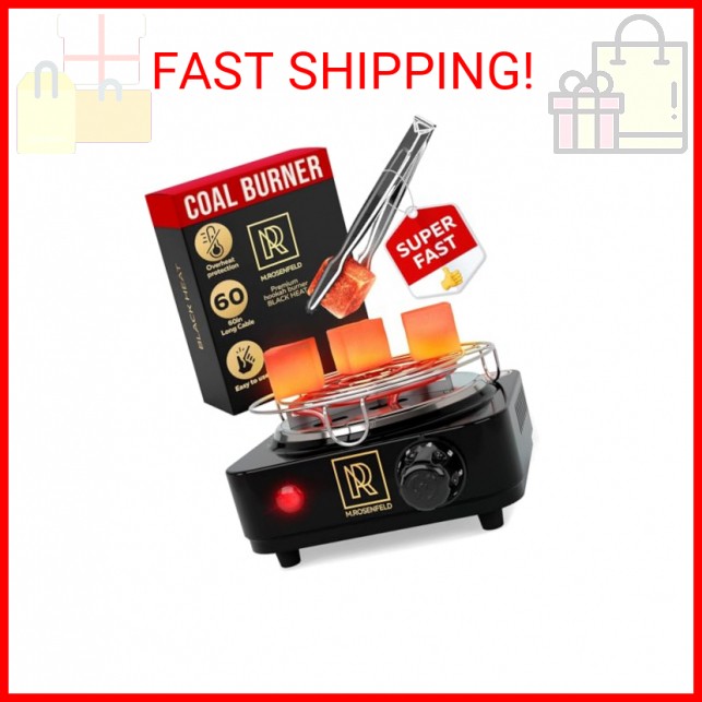 M. ROSENFELD Hookah Coal Burner 500W with Grid – Coal Burner for Hooka Cubes Bla